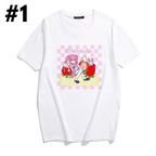 Cute Sweet Pastel Pink Anime Girl Strawberry Print Loose Short Sleeve Shirt Aesthetic Casual E-Girl Kawaii Korean Japanese Harajuku