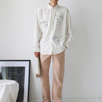 Cute Face Asymmetrical White Long Sleeve Shirt Tee T-shirt Top Blouse E-Girl Kawaii Korean Japanese Harajuku Retro Streetwear Aesthetic