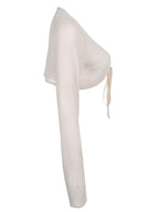 Y2K Crochet Long Sleeve Shrug