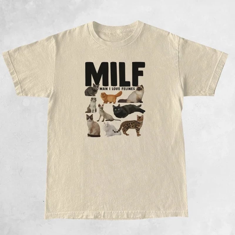 Cat Print Short Sleeve T-shirt