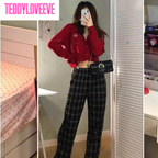 Red Cropped V Neck Sweater