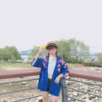 Cute Koi Goldfish Sakura Cherry Blossom Kimono Print Loose Cardigan Blouse Long Sleeve Shirt Top E-Girl Kawaii Korean Japanese Harajuku Streetwear