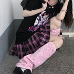 Anime Cartoon Print Grunge Loose Steampunk Goth Punk Short Sleeve Shirt T-shirt Top Summer Causal E-Girl Kawaii Korean Japanese Harajuku Streetwear