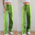 Green Corduroy High Waist Pants