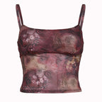 Grunge Floral Print Crop Top