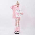 Fluffy Cat Print Sweater