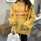 Girls Letter Print Oversized Hoodie