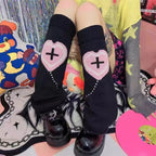 Heart Cross Knit Anime Leg Warmers