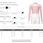 Cute Pink Strapless Ruffle Crop Top Causal Slim Long Sleeve Shirt T-shirt Top Tee E-Girl Kawaii Korean Japanese Harajuku Streetwear