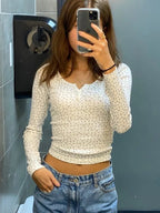 White Floral Long Sleeve Shirt