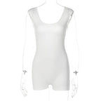 White Backless Romper
