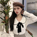 Bow Peterpan Collar Knit Sweater