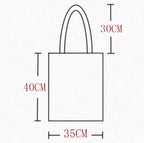 Cute Cat Skull Print Reusable Shopping Bag Canvas Tote Shoulder Bag Aesthetic Casual E-Girl Kawaii Korean Japanese Harajuku