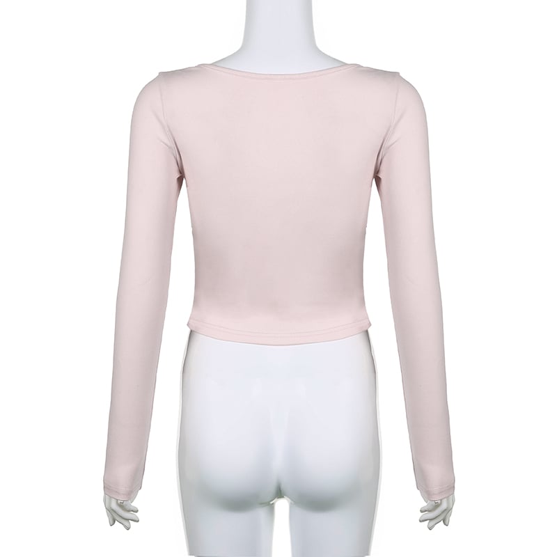 Bandage Bow Square Collar Crop Top
