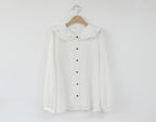 Cute 2pcs Summer Preppy White Ruffle Peterpam Collar Black Vintage V Dress E-Girl Kawaii Korean Japanese Harajuku Retro Streetwear