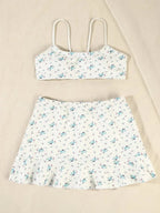 3PCS Floral Bikini Swimsuit Set