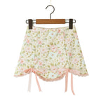 Floral Print Lace Up Corset Top + Mini Skirt