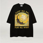 Cat Tarrot Card Print Short Sleeve T-shirt