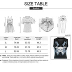 Cute Sexy V Neck Skull Print Knit Vest Sleeveless Crop Top Punk Goth Aesthetic Casual Summer E-Girl Kawaii Korean Japanese Harajuku