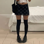 Vintage Plaid Double Layer Mesh Skirt