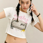 Dolphin Print Crop Top