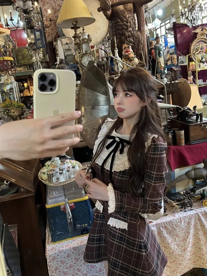 Preppy Plaid Long Sleeve Dress