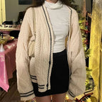 Preppy Star Print V Neck Sweater