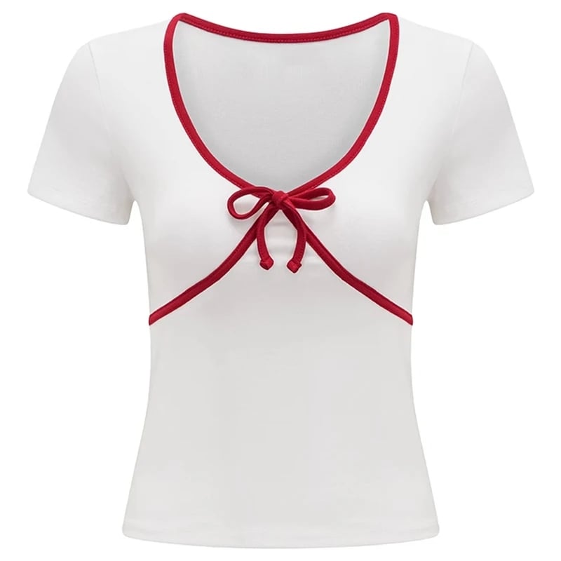 Red Bow Short Sleeve T-shirt