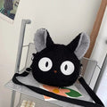 Cute 3D Black Cat Japanese Anime Cartoon Plush Shoulder Bag