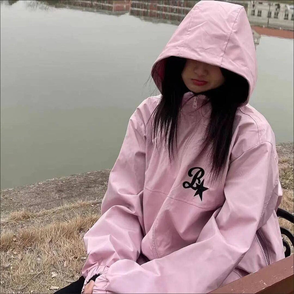 Pink Oversized Windbreaker