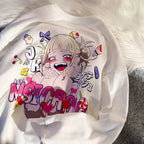 Cute Toga Anime Girl Cartoon Print Oversize Long Sleeve T-shirt Sweater Hoodie Aesthetic Casual Summer E-Girl Kawaii Korean Japanese Harajuku