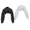 Puff Ruffle Collar Long Sleeve Blouse