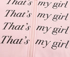 Pink Fluffy Cat Ears Letter Print Sweatshirt
