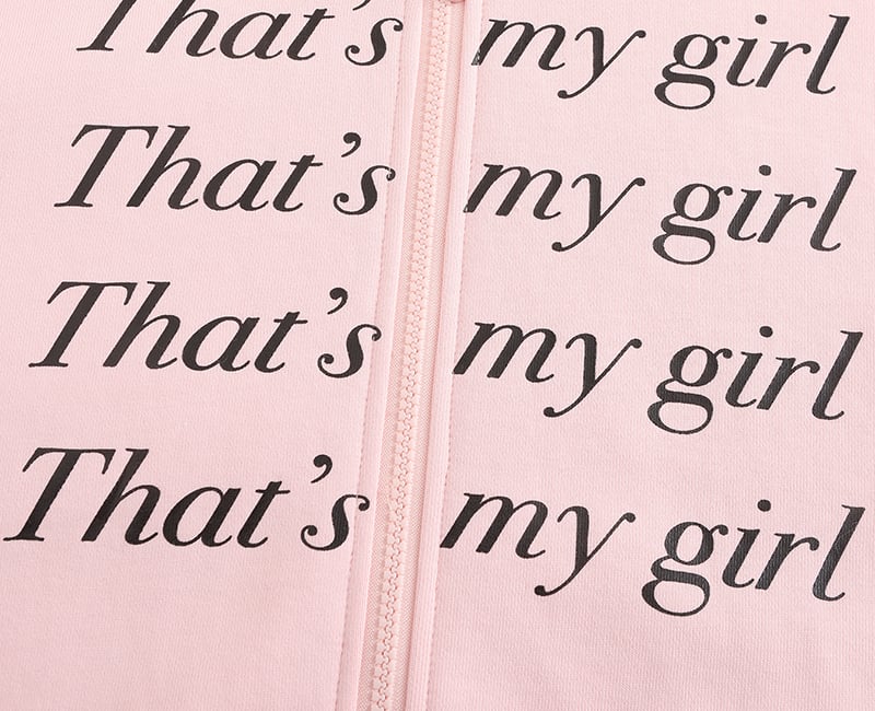 Pink Fluffy Cat Ears Letter Print Sweatshirt