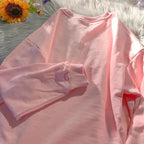 Sweet Pastel Print Oversized Crewneck Sweatshirt Long Sleeve Shirt Aesthetic Casual Summer E-Girl Kawaii Korean Japanese Harajuku