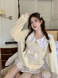 Yellow Sheep Peterpan Collar Sweatshirt