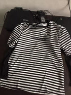 Cute Casual Letter Stripe Patchwork Long Sleeve Tee Shirt T-shirt Top Spring Summer O-neck E-Girl Kawaii Korean Japanese Harajuku Retro Streetwear