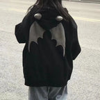Demon Horn Oversized Zipper Hoodie