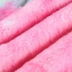 Cute Casual Rainbow Furry Tie Dye Plush Crop Long Sleeve Loose Sweatshirt Pullover E-Girl Kawaii Korean Japanese Harajuku Retro Streetwear Aesthetic