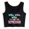 Cute Black Pastel Depression Crop Top Tank Sleeveless Shirt Goth Punk Aesthetic Casual E-Girl Kawaii Korean Japanese Harajuku