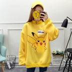 Cute Pikachu Cartoon Oversized Sweater Turtleneck Long Sleeve Shirt Pullover Hoodie Sweatshirt E-Girl Kawaii Korean Japanese Harajuku Retro Streetwear