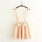 Cute Cartoon Sweet Cat Dog Paw Embroidery Skater Skirt Strap Suspenders Mini Skirt E-Girl Kawaii Korean Japanese Harajuku Streetwear