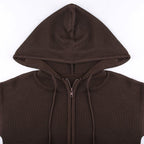 Brown Knit Long Sleeve Jacket