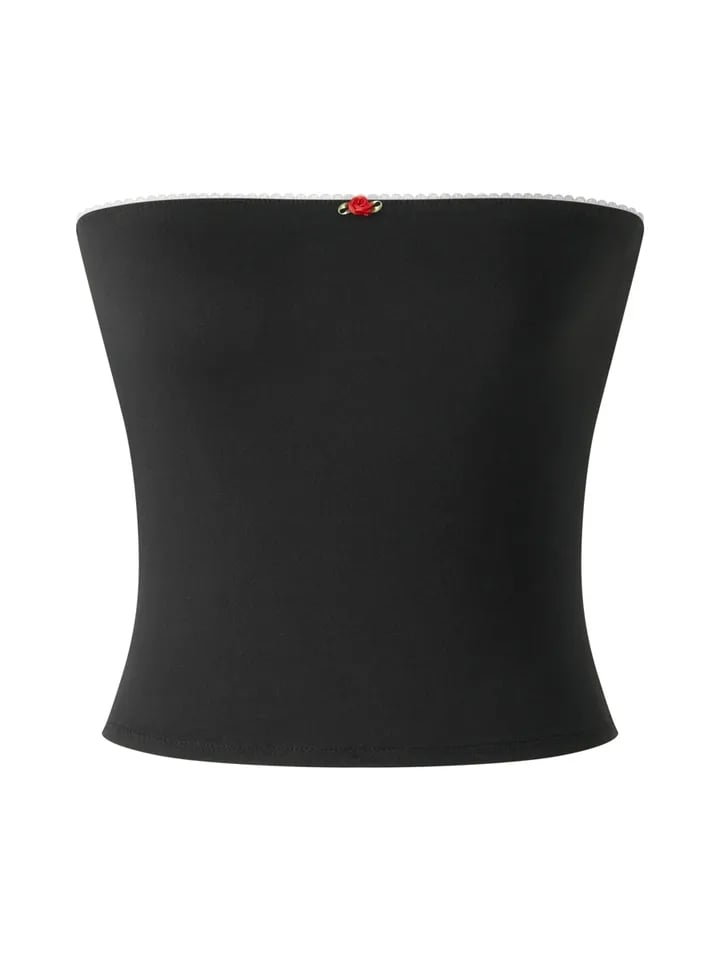 Rose Trim Tube Top