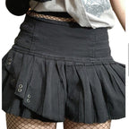 Black Pleated Mini Skirt