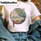 Cute Anime Japanese Cartoon Print Graphic Casual Short Sleeve T-Shirt