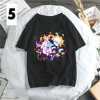 Anime Girl Cartoon Print Aesthetic Loose Short Sleeve Shirt T-shirt Top Punk Goth Summer Casual E-Girl Kawaii Korean Japanese Harajuku Streetwear