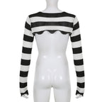 Black & White Crochet Long Sleeve Shrug