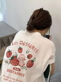 Oversized Strawberry Print Short Sleeve T-shirt