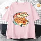 Kitten Nugget Print Short Sleeve T-shirt